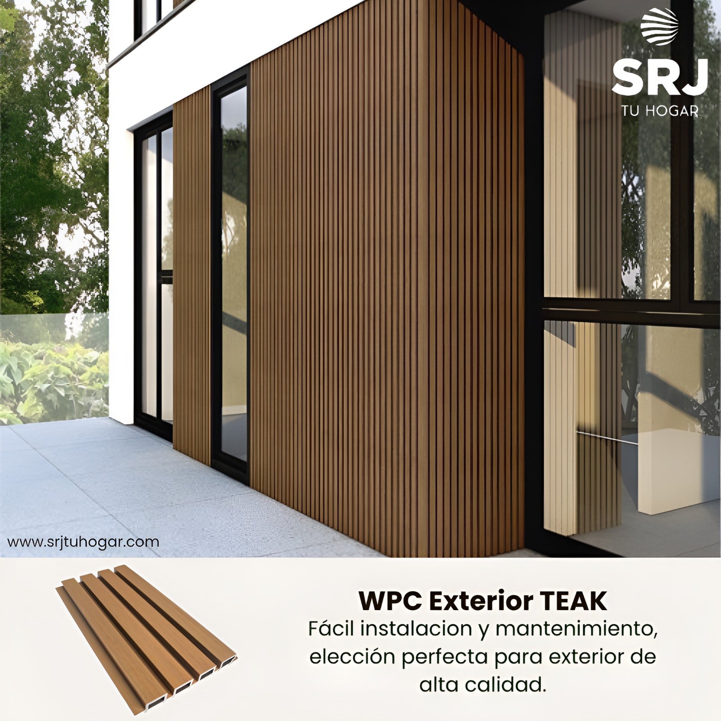 WPC Para Exterior Simil Madera TEAK