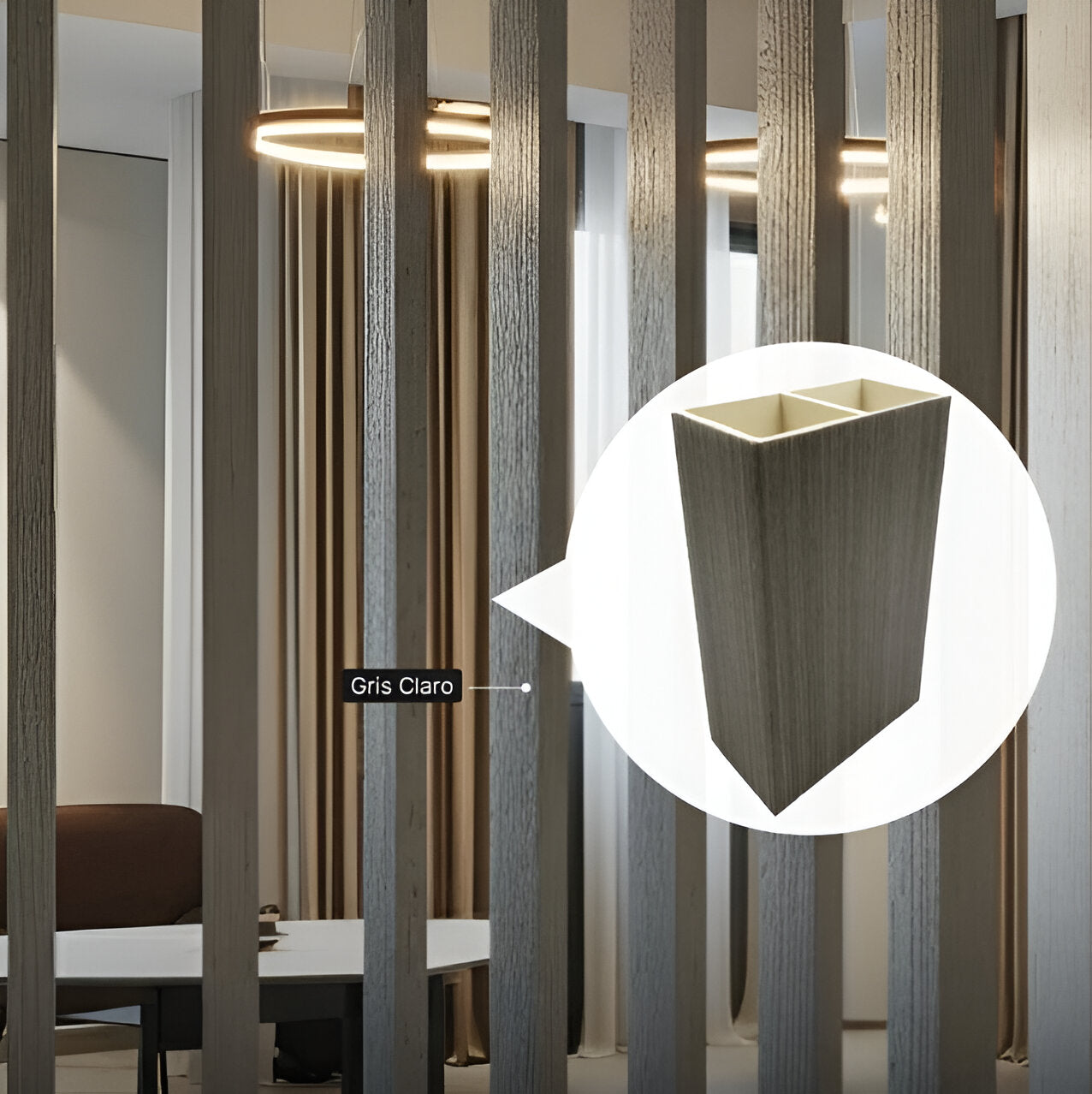 Viga Interior WPC 5x10x290cm Color Gris