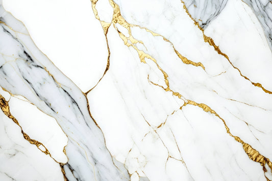 Placa Simil Marmol color Blanco/Dorado 3mm